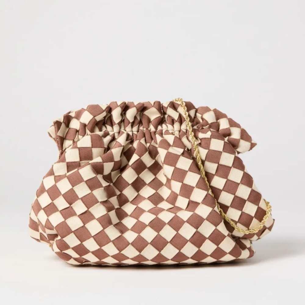 Loeffler Randall- NWT Brown and Ivory Checkered Willa Pouch Purse